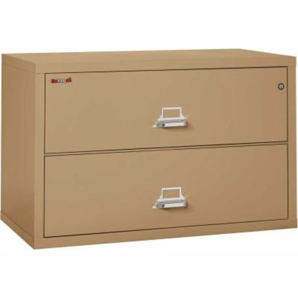 Fire King Fireking Fireproof 2 Drawer Lateral File Cabinet - Letter-Legal Size 44-1/2"W x 22"D x 28"H - Sand 244CSA